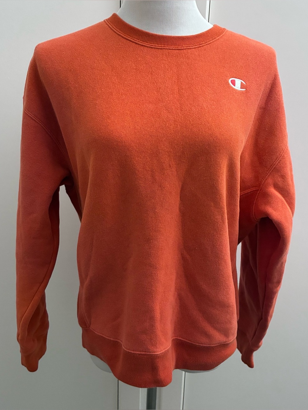 Champion Women’s Large Crewneck Reverse Weave Orange Sweatshirt Athleisure